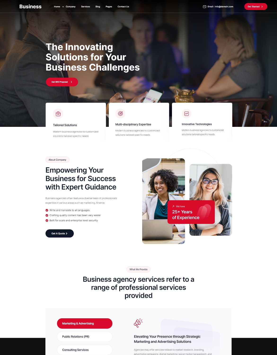 Para Free Business Wordpress Theme